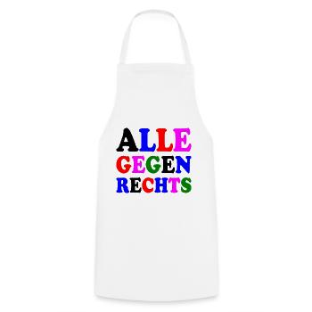 Alle gegen rechts - Kochschürze - Weiß - Vorne - AI Model Male 185 dark (185cm)