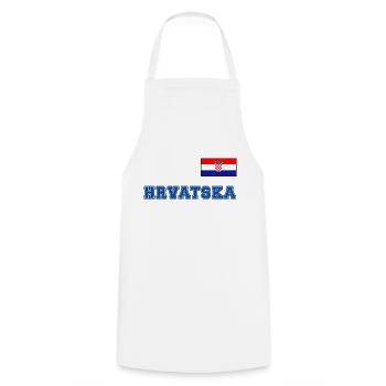 Croatia jersey look – HRVATSKA with flag flag - Cooking Apron - white - Front - AI Model Male 185 dark (185cm)