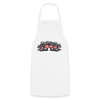 cow_family_with_two_girls_3c - Tablier de cuisine - blanc - Devant - AI Model Male 185 dark (185cm)