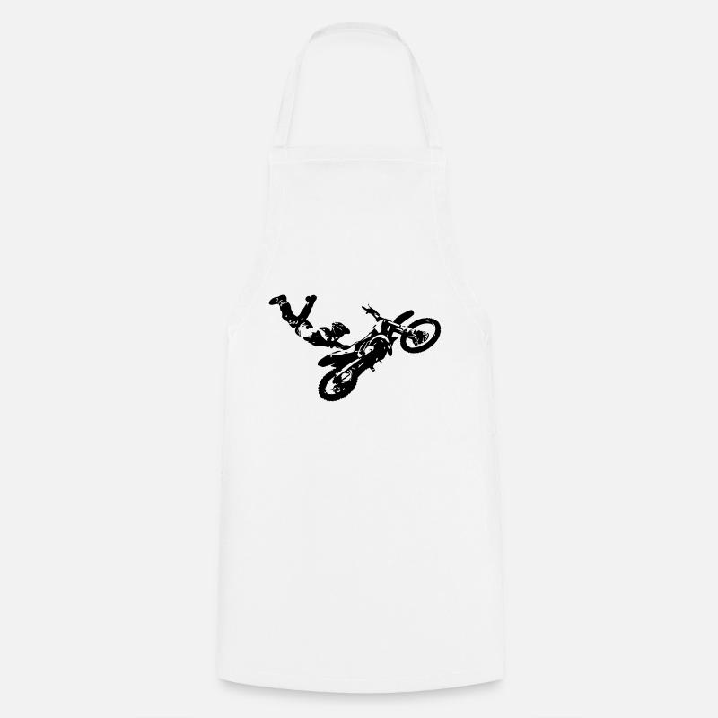 Saut de motocross - Tablier de cuisine - blanc