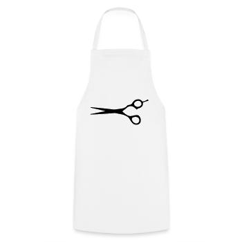 scissors hairdresser hairdresser hairdresser draw - Cooking Apron - white - Front - AI Model Male 185 dark (185cm)