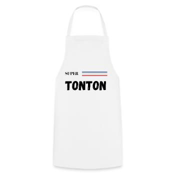 super tonton - t-shirt assorti - Tablier de cuisine - blanc - Devant - AI Model Male 185 dark (185cm)