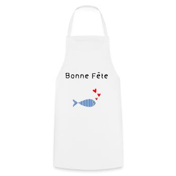 MAMIE. FÊTE DES MÈRES. BONNE FÊTE MAMIE. JE T'AIME - Tablier de cuisine - blanc - Devant - AI Model Male 185 dark (185cm)