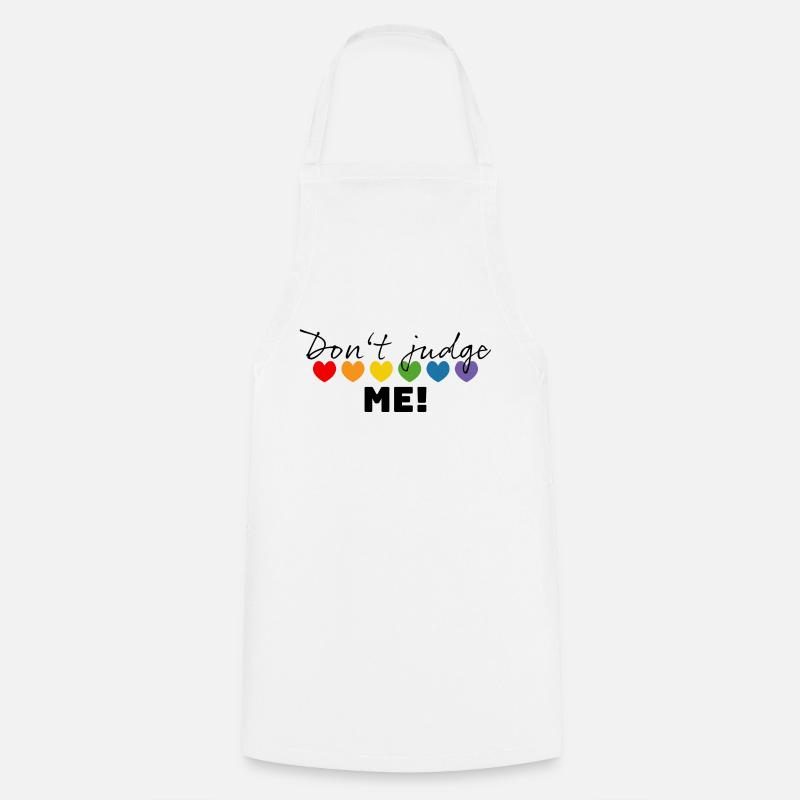 Regenbogenherzchen dont judge me schwarz - Kochschürze - Weiß