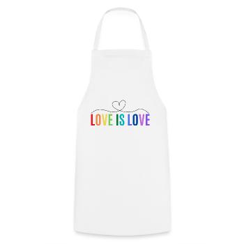 L’AMOUR EST L’AMOUR - Tablier de cuisine - blanc - Devant - AI Model Male 185 dark (185cm)