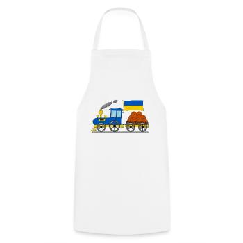 Ukraine Flag Basketball Chemin de fer - Tablier de cuisine - blanc - Devant - AI Model Male 185 dark (185cm)