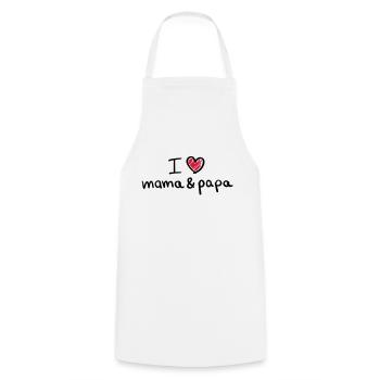 i_love_mama_und_papa__f2 - Cooking Apron - white - Front - AI Model Male 185 dark (185cm)