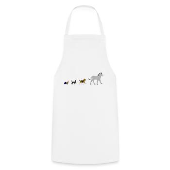 Chien, chat, coq, âne - Tablier de cuisine - blanc - Devant - AI Model Male 185 dark (185cm)