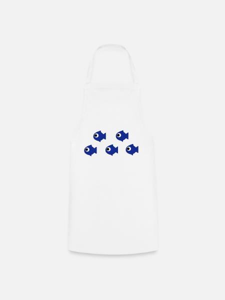 Fischschwarm - Kochschürze - Weiß
