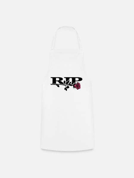 rip_mit_rose_2_2c - Kochschürze - Weiß