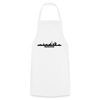 Skyline München - Kochschürze - Weiß - Vorne - AI Model Male 185 dark (185cm)