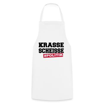 Krasse Scheisse Scheiße Politik - Kochschürze - Weiß - Vorne - AI Model Male 185 dark (185cm)