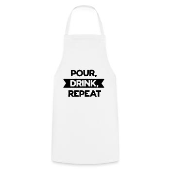 Verser la répétition de boisson - Tablier de cuisine - blanc - Devant - AI Model Male 185 dark (185cm)