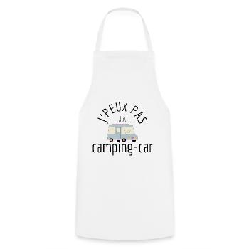 j'peux pas j'ai camping-car - Tablier de cuisine - blanc - Devant - AI Model Male 185 dark (185cm)