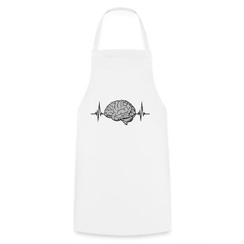 Heartbeat Pulse Brain - Cooking Apron - white - Front - AI Model Male 185 dark (185cm)