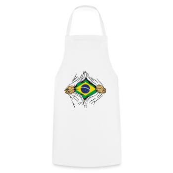 Brésil Drapeau Brésilien Drapeau Amérique du Sud - Tablier de cuisine - blanc - Devant - AI Model Male 185 dark (185cm)
