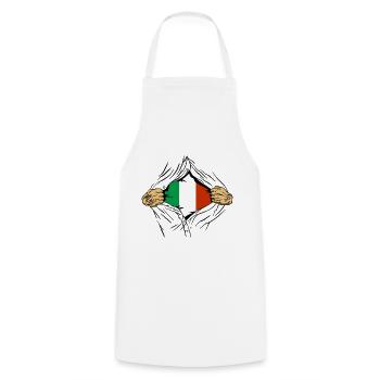 Italie Drapeau Vintage Drapeau Italien Occasion Look - Tablier de cuisine - blanc - Devant - AI Model Male 185 dark (185cm)