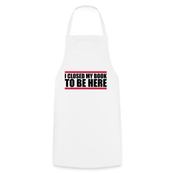 J’ai fermé mon livre - Tablier de cuisine - blanc - Devant - AI Model Male 185 dark (185cm)