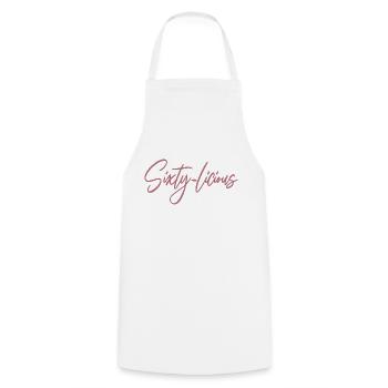 Sixty-Licious Funny 60th Birthday Party Men Women - Cooking Apron - white - Front - AI Model Male 185 dark (185cm)