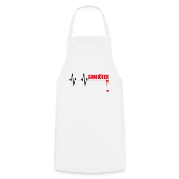 Sanitöter Herzlinie Rettungssanitäter Geschenk - Kochschürze - Weiß - Vorne - AI Model Male 185 dark (185cm)