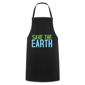 Sauvez la Terre - Tablier de cuisine - noir - Devant - AI Model Male 185 dark (185cm)