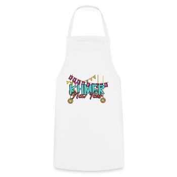 Cambodge Khmer Nouvel An Choul Chnam I Cadeau - Tablier de cuisine - blanc - Devant - AI Model Male 185 dark (185cm)