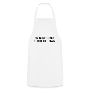 my boyfriend if out of town - Cooking Apron - white - Front - AI Model Male 185 dark (185cm)