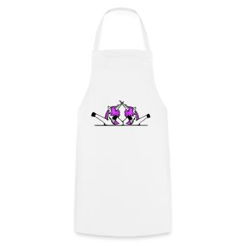 2 Licornes Dabbing Dab Danse Soirée Pose Geste Équipe - Tablier de cuisine - blanc - Devant - AI Model Male 185 dark (185cm)