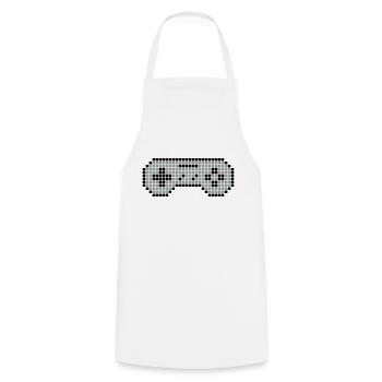 8-bit gamepad 02 - Cooking Apron - white - Front - AI Model Male 185 dark (185cm)