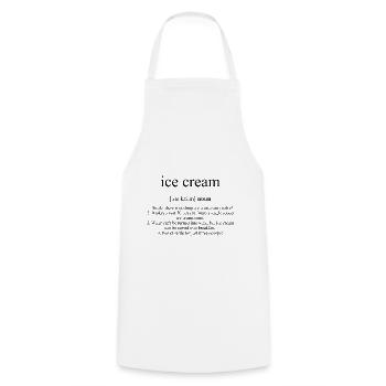 Crème Glacée - Tablier de cuisine - blanc - Devant - AI Model Male 185 dark (185cm)