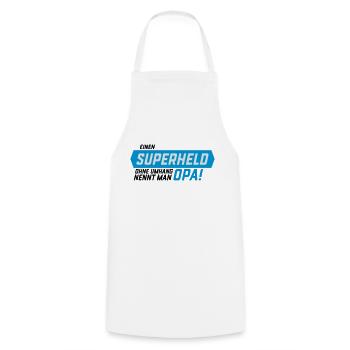 Superheld ohne Umhang Opa - Kochschürze - Weiß - Vorne - AI Model Male 185 dark (185cm)