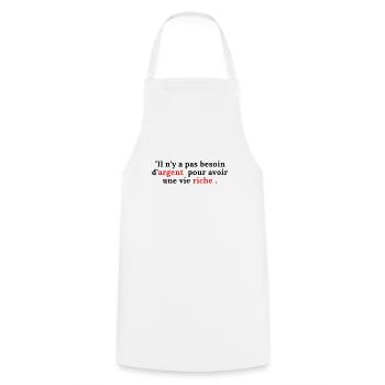 Il n y a pas besoin d argent ! - Tablier de cuisine - blanc - Devant - AI Model Male 185 dark (185cm)
