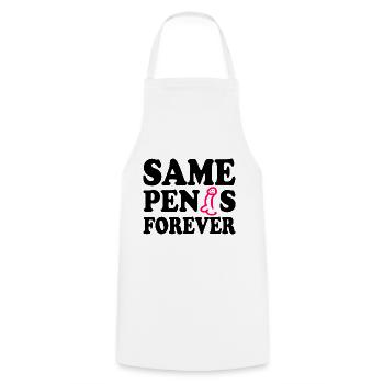 Same penis forever - Kochschürze - Weiß - Vorne - AI Model Male 185 dark (185cm)