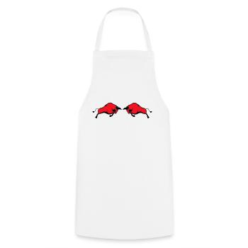 Taureaux - Tablier de cuisine - blanc - Devant - AI Model Male 185 dark (185cm)