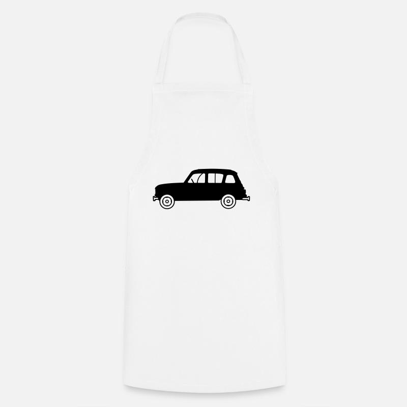 Youngtimer 4L profil - Tablier de cuisine - blanc