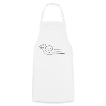 Fast Snail - Cooking Apron - white - Front - AI Model Male 185 dark (185cm)