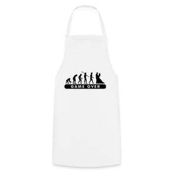 Game over - Cooking Apron - white - Front - AI Model Male 185 dark (185cm)