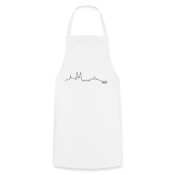 Skyline Basel - Kochschürze - Weiß - Vorne - AI Model Male 185 dark (185cm)