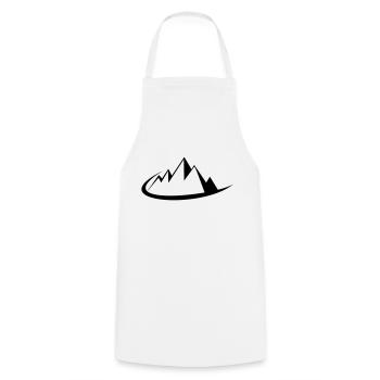 Sommet de la silhouette des montagnes silhouette minimaliste logo - Tablier de cuisine - blanc - Devant - AI Model Male 185 dark (185cm)