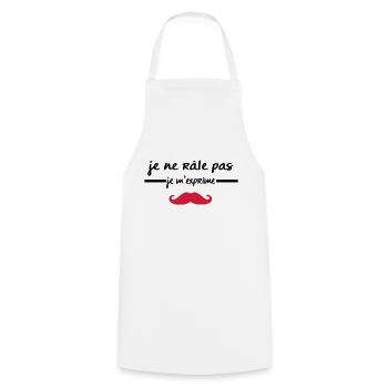 je râle pas je m'exprime - Tablier de cuisine - blanc - Devant - AI Model Male 185 dark (185cm)