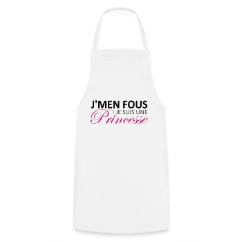 j'men fous je suis une princesse - Tablier de cuisine - blanc - Devant - AI Model Male 185 dark (185cm)