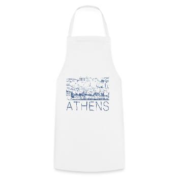 dessin au stylo athènes - Tablier de cuisine - blanc - Devant - AI Model Male 185 dark (185cm)