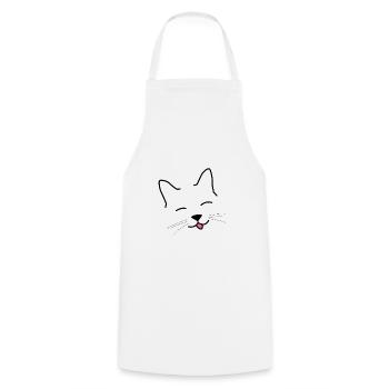 chat heureux - Tablier de cuisine - blanc - Devant - AI Model Male 185 dark (185cm)