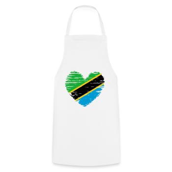 Drapeau drapeau de la Tanzanie drapeau - Tablier de cuisine - blanc - Devant - AI Model Male 185 dark (185cm)