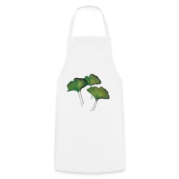 Ginko Blätter/Ginkgo leaf - Kochschürze - Weiß - Vorne - AI Model Male 185 dark (185cm)
