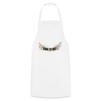 banner born to ride quote biker - Cooking Apron - white - Front - AI Model Male 185 dark (185cm)