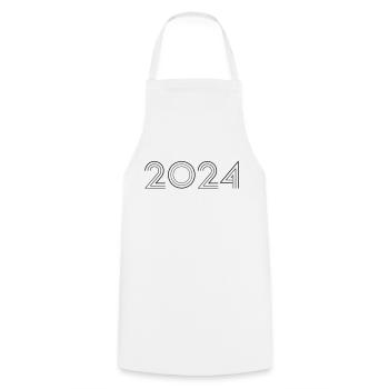 2024 - Kochschürze - Weiß - Vorne - AI Model Male 185 dark (185cm)
