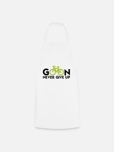 continuer ne jamais abandonner (cyclisme) penser positif - Tablier de cuisine - blanc