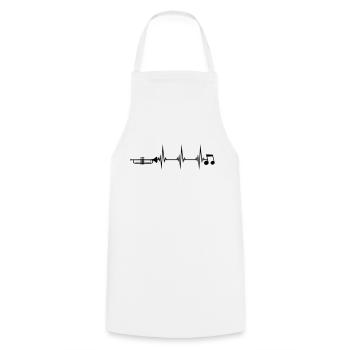 Heartbeat Trumpet Instrument - Cooking Apron - white - Front - AI Model Male 185 dark (185cm)