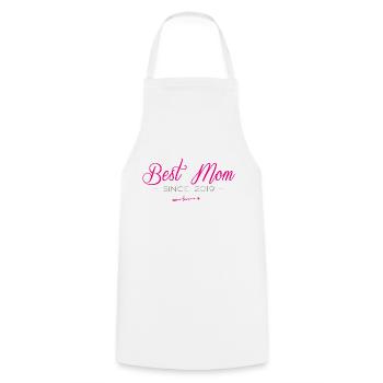 Best Mom since 2019 - Cooking Apron - white - Front - AI Model Male 185 dark (185cm)